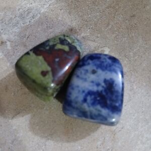 Polished Stone Pair - Blue and Green